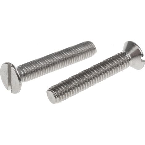 Vis à métaux RS PRO M6 à tête Fraisée fendue en Acier Inoxydable, 35mm ( Prix pour Sachet de 50 )