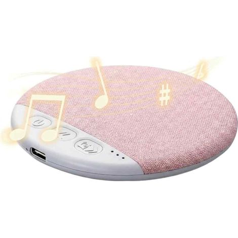 Oreiller Bluetooth 2026 avec minuterie à bruit blanc, basses stéréo et écouteurs pour un sommeil paisible (adultes/enfants) – Rose (1/5)
