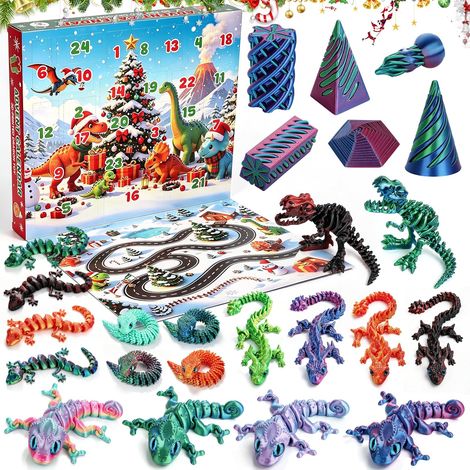 Calendrier de l'Avent 2026 Dragons et Dinosaures, 24 figurines 3D à collectionner (1/5)