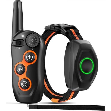 Collier anti-aboiements rechargeable pour chien, portée de la télécommande : 400 m, 3 modes de dressage : bip, choc, vibration, étanche (1/5)