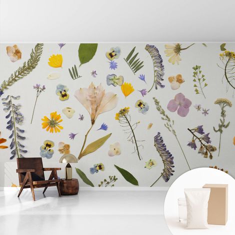 Papier peint intissé décoratif pour salon chambre et cuisine Facile à poser avec colle Fleurs de printemps 416x254 cm (1/5)