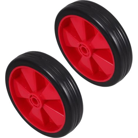 2pcs Smooth Maneuvering Air Compressor Wheels in Rubber and Plastic with Bearings, Reinforced Load Capacity for Construction Sites and Outdoor Environments (1/5)
