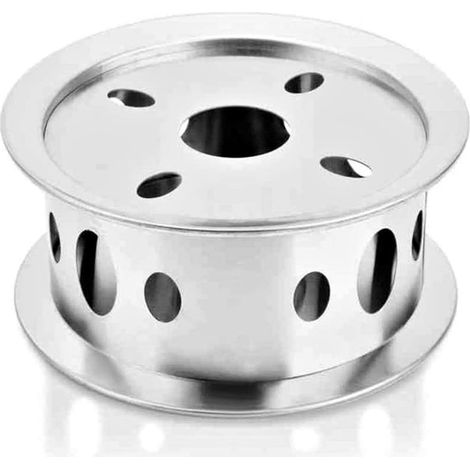 Runder Teekannenwärmer aus Edelstahl mit Kerzenhalter (silber) (1/3)
