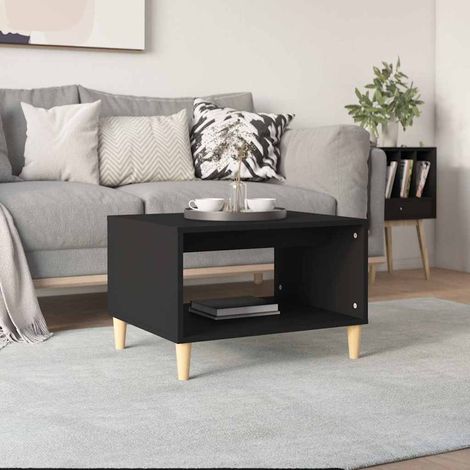 vidaXL Mesa de centro madera contrachapada negro 60x50x40 cm (1/5)