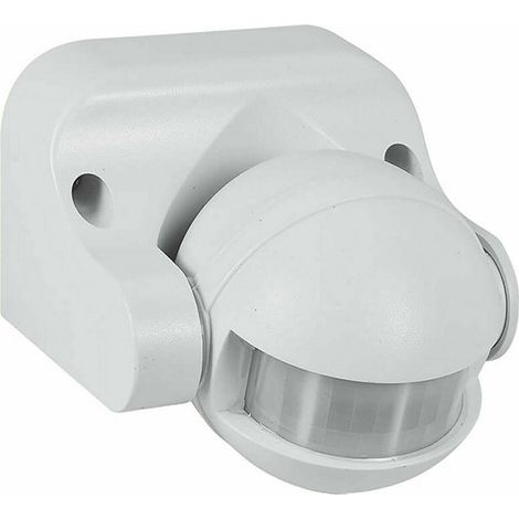 Sensore di movimento a infrarossi 1200 watt regolazioni luce controllo per esterni 180° IP44 colore bianco (1/3)