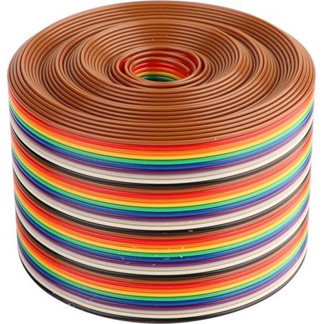 Câble plat arc-en-ciel 40 broches, pas de 1,27 mm, largeur 5,08 cm, longueur 2 mètres (1/5)