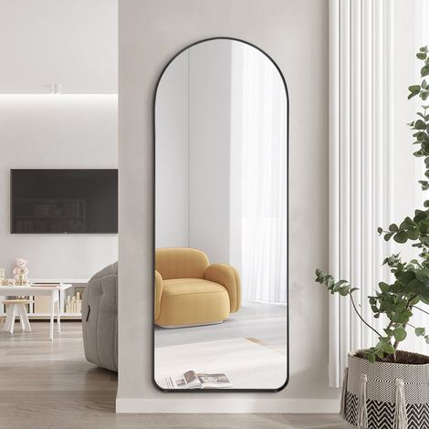 Wandspiegel mit schwarzem Rahmen 170x65cm modernes Design Selur