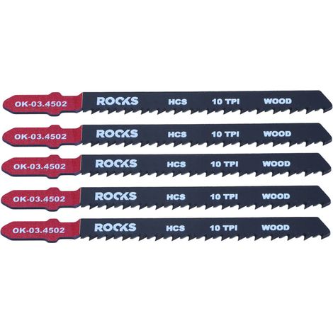 Set lame per seghetto alternativo ROOKS HCS tipo T per legno 100 mm (OK-03.4502)