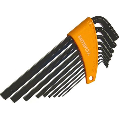 Faithfull Long Arm Hex Key Set, 9 Piece (1.5-10mm) FAIHKS9ML (1/3)