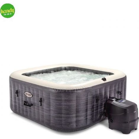 Spa gonfiabile idromassaggio quadrata 4 posti con WiFi e luce LED, 211x211x71 cm riscaldamento 40°C per esterno - Intex