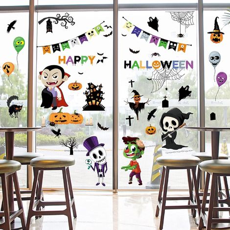 Halloween-Fensteraufkleber, doppelseitige PVC-Fensteraufkleber