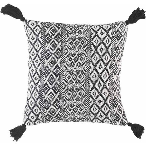 Coussin Déhoussable "Scenarel" 40x40cm Noir & Blanc