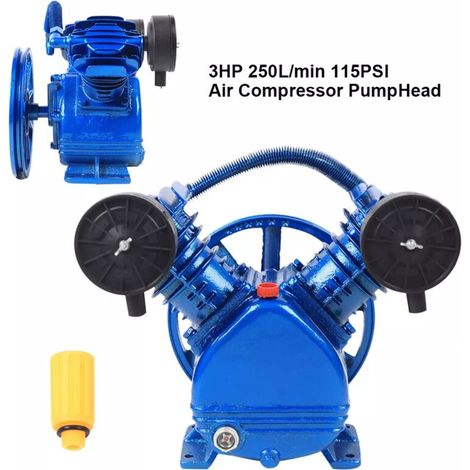 PS Zweizylinder-LuftkompressorLeistung 2200 WDurchflussrate 250 l/minDruck 8 barLeiser Motor für industrielle Anwendungen