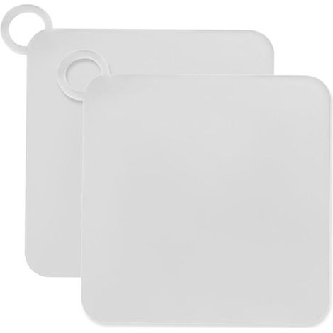 Paquete de 2 tapas de desagüe para ducha, cuadradas de silicona de 15 cm para ducha, lavabo, inodoro, baño y cocina (blancas). (1/5)