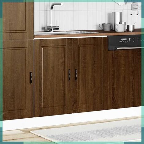Meuble bas pour évier - Porto - chêne marron - bois d'ingénierie - 80 x 46 x 81,5 cm (1/5)