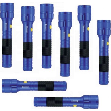 Lot de 8 lampes torche LED à piles 2xLR20 (non incl) aluminium haute performance 97lm Ø 55x260mm IP44 MICHELIN M40L23