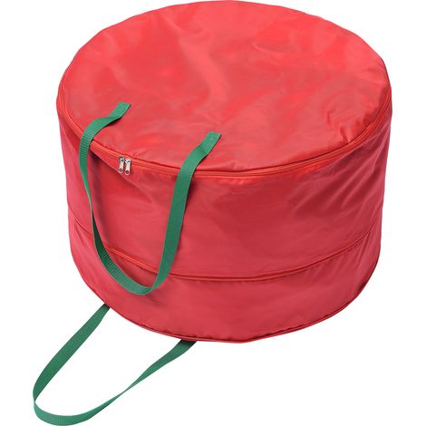 Sac de rangement en nylon résistant, imperméable, indéchirable, léger et portable, avec double fermeture éclair, pour couronne de Noël (1/4)