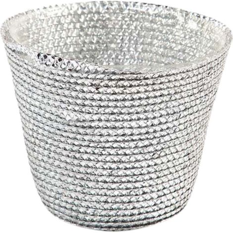 Portavaso rotondo argentato, Ø12H10 cm (kit da 10)