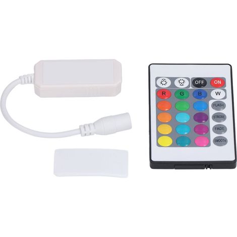 Télécommande LED 24 touches 4 broches 2,4G RGB IR sans fil avec connecteur et autocollant pour Android et OS X (1/5)