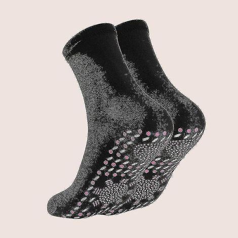 Lot de 3 paires de chaussettes amincissantes en tourmaline, chaudes et auto-chauffantes, noires, pour l'hiver. (1/5)