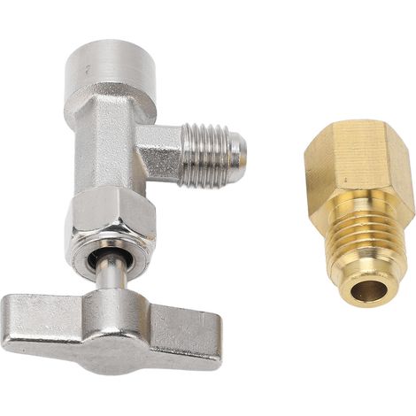 Robinet Perceuse Boîte Hermétique Acier Inoxydable avec Adaptateur Tuyau 1/4in 1/2in pour Charge Froid Auto Camion SUV (1/5)