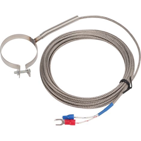 Sonde thermocouple filetée industrielle, haute précision, gamme 0-400°C, longueur 4 m pour régulation température. (1/5)