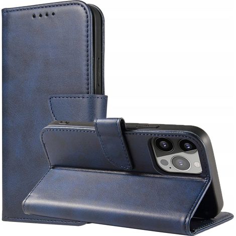 Elegante Schutzhülle mit Klappe und Standfunktion für iPhone 14 Plus, blau (1/5)