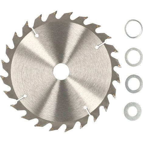 Lame de scie en carbure pour bois 24 dents Ø 180 mm + anneaux de réducteur (1/5)