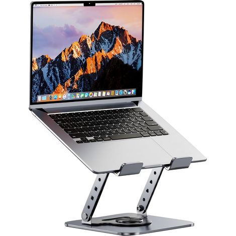 Supporto da scrivania per laptop con base girevole a 360° - portatile - pieghevole - rialzo ergonomico - MacBook Pro/Air - supporto regolabile - 10 - 10-17 pollici (1/3)