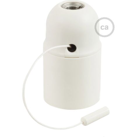 creative cables - Kit portalampada E27 in termoplastica con Interruttore a Tirante - Bianco