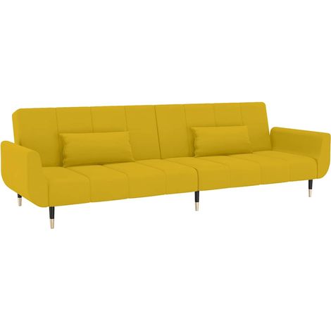 Maison Exclusive - Schlafsofa 2-Sitzer mit 2 Kissen Gelb Samt