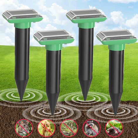 Répulsif solaire, répulsif ultrasonique pour campagnols, répulsif pour campagnols, répulsif solaire pour animaux (lot de 4) (1/5)