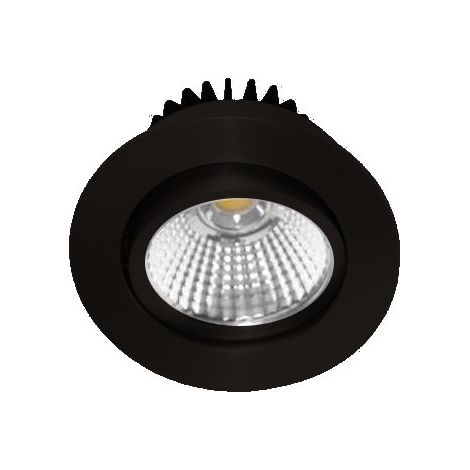 Spot encastré LED rond orientable noir mat Ø 82mm 9W 3000K 940lm 38° dimmable IP44 AL1014 RDX INDIGO (1/4)