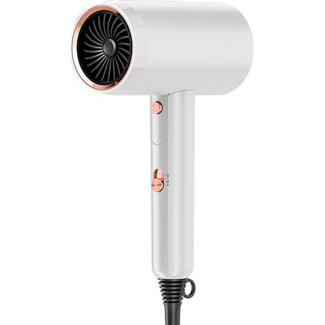 Sèche-cheveux pliable, 2000 W, portable, avec diffuseur et technologie ionique, silencieux, avec fonction air froid, 3 niveaux de chauffage, pliable et seulement 600 g, pour des résultats de salon à (1/5)