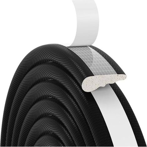 Window Seal Insulation, 3M Adhesive Foam Window and Door Seal, Shockproof Rubber Strip, Draft Excluder for PVC Door Frames, Sound and Cold Insulation, for Front Door Seal, Window (Black) (1/5)