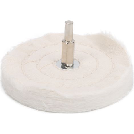 Lot de 1 disque à polir blanc coton 100mm, meule plate pour surface miroir avec poignée (1/5)