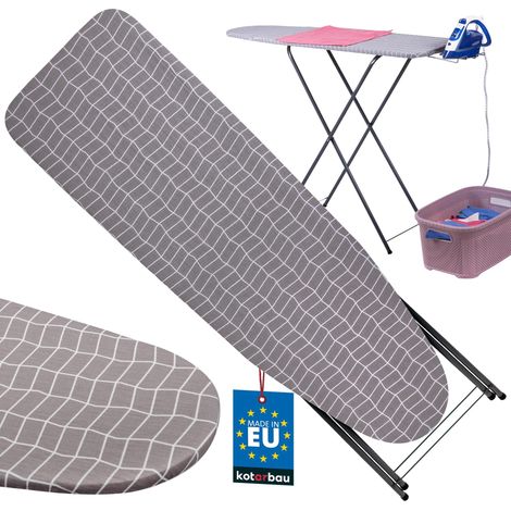KOTARBAU® Table à Repasser - Planche à Repasser Pliable 104 x 30 cm - Table a Repasser Pliable avec Support pour Fer - Carreaux Gris (1/4)