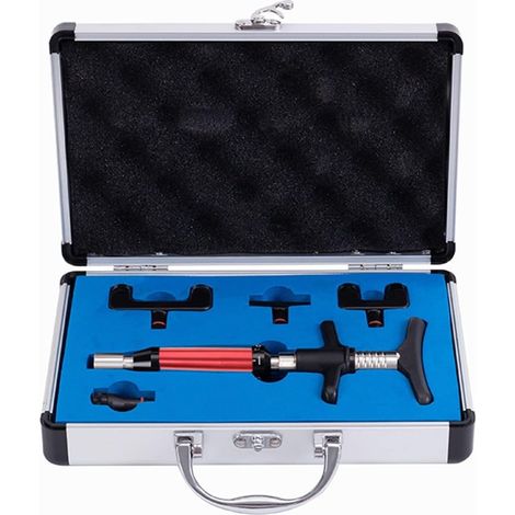 Outil chiropratique à 6 niveaux force masseur de colonne vertébrale réglage de l'intensité pistolet de Correction masseur manuel du dos for améliorer les douleurs articulaires ( Color : Red Four Heads (1/5)