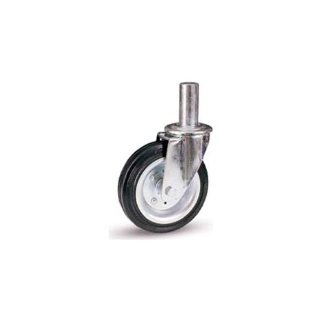 RUOTE INDUSTRIALI GOMMA E PERNO GIREVOLE TUBO INNOCENTI 80BI  ø mm.200x50  mm.155h. port. kg.250    AVO