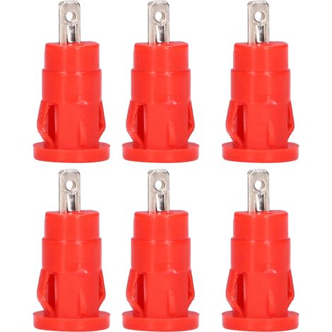 Packung mit 100 Bananensteckern, 4-mm-Buchsenanschluss, vernickelter Sicherheitsring, Kupfer, roter Klemmenblockadapter (1/5)