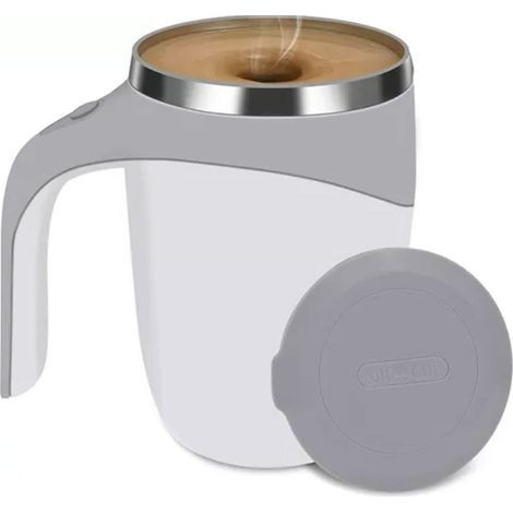 Selbstaufrollender Magnetbecher aus Edelstahl 304 mit Deckel, 380 ml, weiß, ideal für Zuhause, Büro und Reisen. Perfekt für Zuhause, Büro und unterwegs. (1/5)