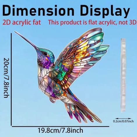 Rideau de fenêtre acrylique JeiibrZui Robin Suncatcher - 1 pièce - Effet verre coloré pour fenêtres et jardin (1/5)