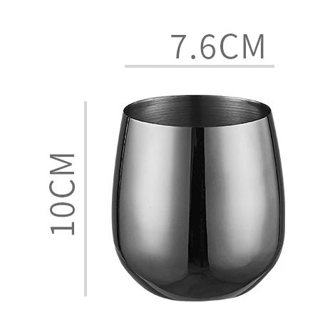 Verre à pied en acier inoxydable 304 (noir, 500 ml), idéal pour le vin, les bars, les restaurants et la consommation à domicile.