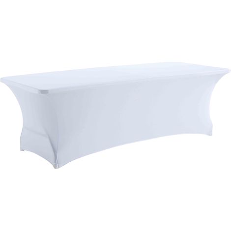 Nappe élastique blanche pour table pliante 244 cm (1/4)