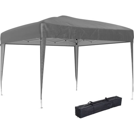 Tonnelle Calasparra Barnum Pliant Compact Gris Extérieur Fête Jardin Résistante