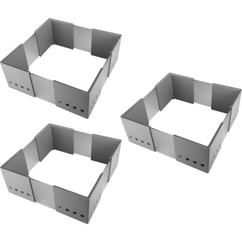 SOTECH 3 Stück CuisioFlex Trennwand Organisationsrahmen Aluminiumgrau / Weiß transluzent
