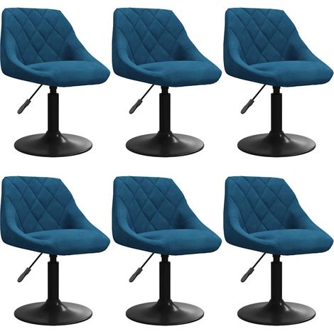 Maison Exclusive - Esszimmerstühle 6 Stk. Drehbar Blau Samt