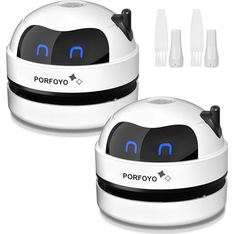 Set mit 2 Mini-Handstaubsaugern, tragbar, USB-aufladbar, für Büro, Schule, Zuhause, Büro (1/5)