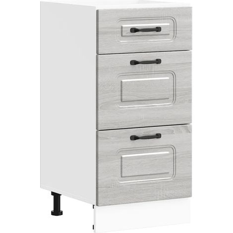 Mobile da cucina con piedini regolabili 40 x 46 x 81,5 cm spazio contenitivo ottimale sala da pranzo legno composito Sonoma grigio 020050478