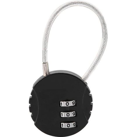 Cadenas de voyage à combinaison 3 chiffres avec câble en acier pour valises et sacs à dos (1/5)